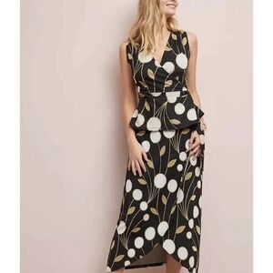 Anthropologie Maeve Craspedia Skirt Peplum Wrap Top Size Small
